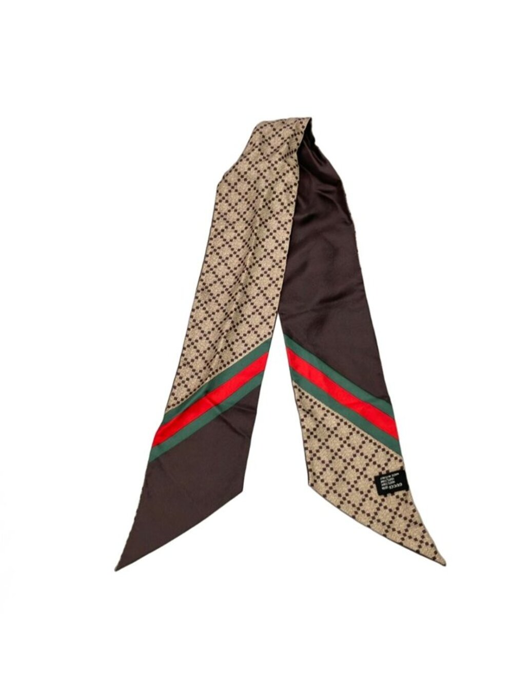 Gucci Ribbon Scarf Silk 100% GG Charm - Picture 2 of 7